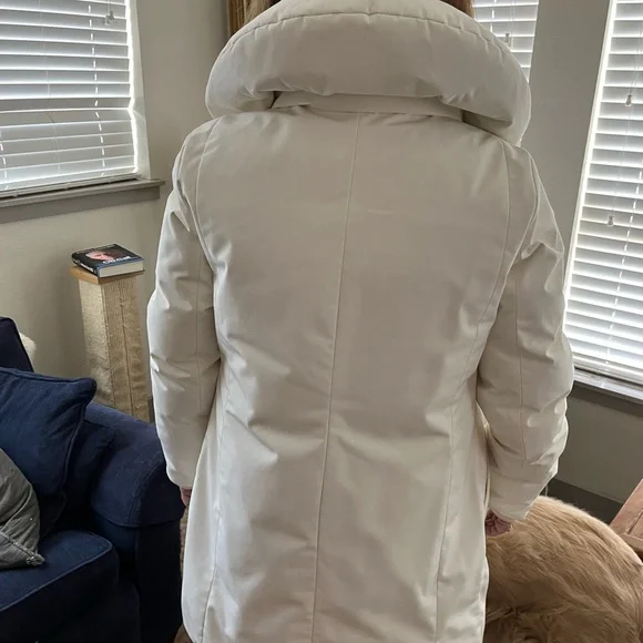 Aritzia Wilfred cocoon parka white warm with goose down M - Picture 6 of 8